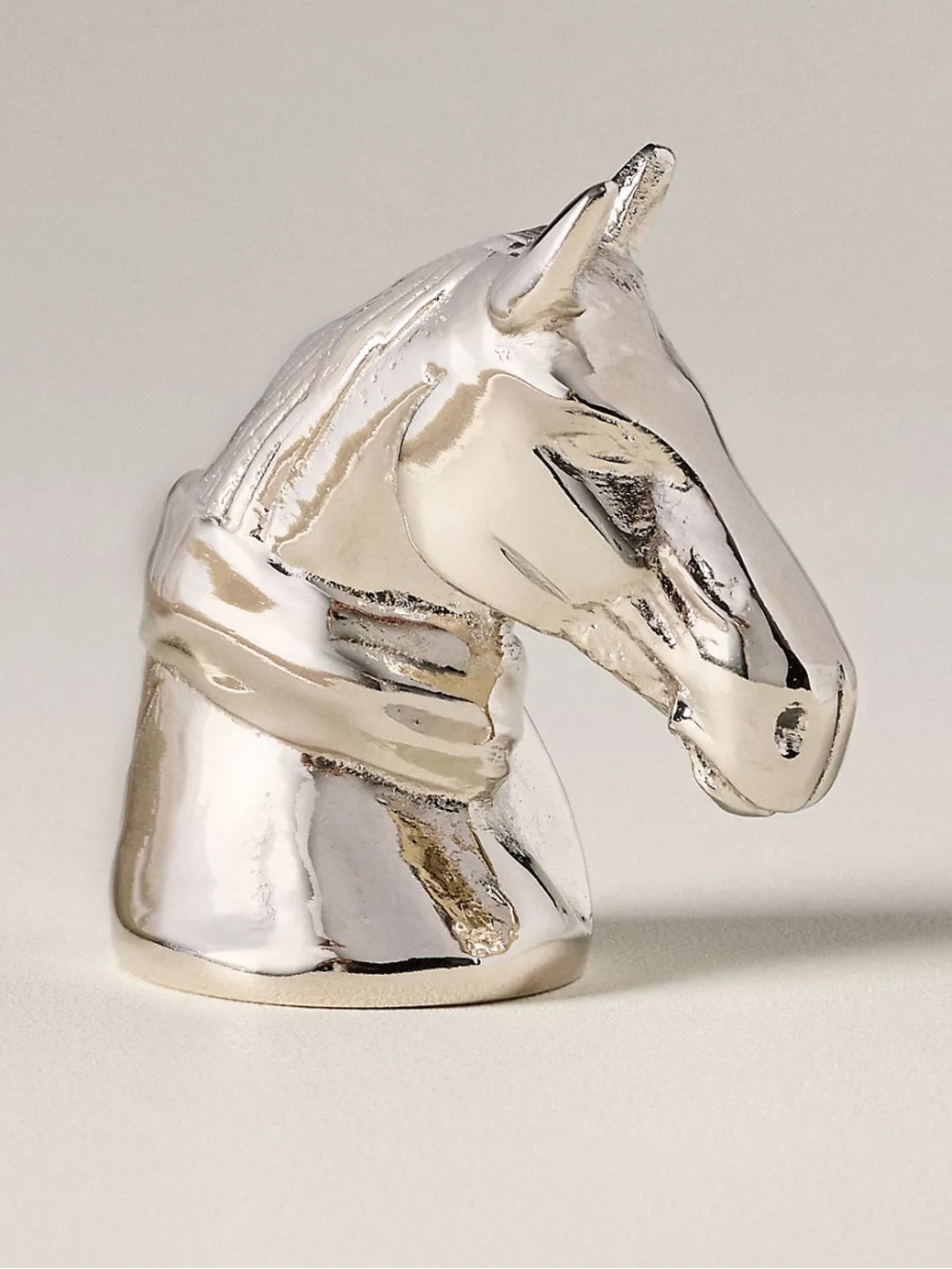 Anthropologie Polished Silver Horse Head Accent